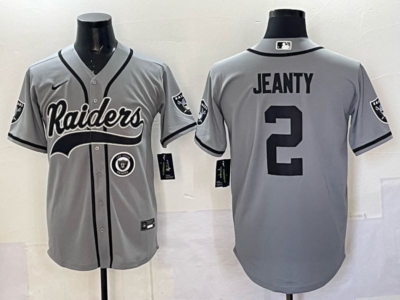 Men 2025 Oakland Raiders #2 Jeanty Grey 3th generation Joint Name Nike Limited NFL Jersey style 080
